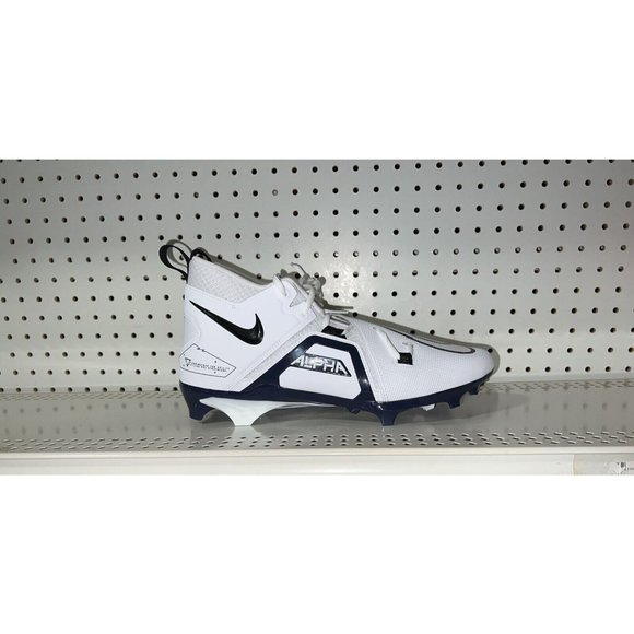 Nike Alpha Menace Pro 3 Mens Football Cleats Size 11.5 White Navy Blue Black - Picture 1 of 8